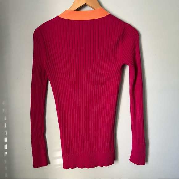 Old Navy Pink & Orange Ribbed Metal Button Cardigan Sweater Size Small - Picture 11 of 16